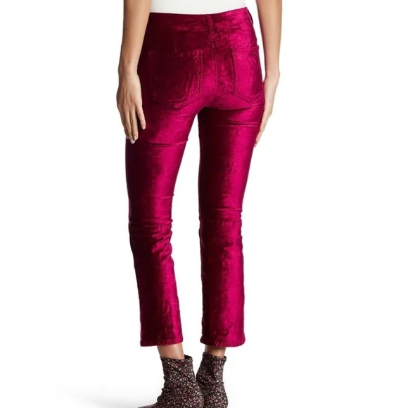 Free People Cropped Velvet Pants Size 28 - Picture 4 of 10